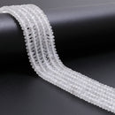 White Jade Smooth Rondelle Beads Size 2x4.5mm 15.5'' Strand