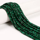 Natural Malachite Faceted Rondelle Beads 2x3mm 3x4mm 15.5" Strand