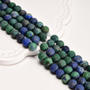 2.0mm Large Hole Chrysocolla Matte Round Beads 8mm 10mm 15.5" Strand