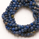 Natural Blue Dumortierite Smooth Round Beads Size 6mm 8mm 10mm 15.5" Strand