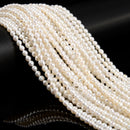 AAA High Quality White Fresh Water Akoya Pearl Off Round Beads 3-4mm 15'' Strand