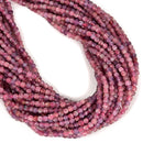 Natural Purple Tourmaline & Lepidolite Faceted Cube Beads Size 4mm 15.5'' Strand