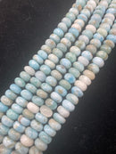 Natural Blue Larimar Smooth Rondelle Beads Size 4x6mm 5x8mm 15.5" Strand