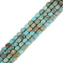 Light Blue Sea Sediment Jasper Rectangle Cube Beads Size 6x7mm 15.5'' Strand