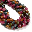Multi-color Tourmaline Color Dyed Jade Pebble Nugget Beads 8x10mm 15.5'' Strand