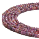 Natural Ruby Faceted Rondelle Beads Size 2x3mm 15.5'' Strand