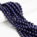 Natural Lapis Lazuli Smooth Round Beads Size 8mm 15.5'' Strand