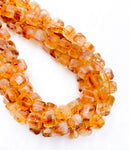 Natural Citrine Faceted Square Dice Cube Beads Size 10mm 15.5" Strand