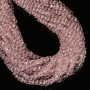 Pink Crystal Glass Faceted Rubik's Cube Beads Size 4mm 15.5'' Strand