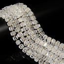 Natural Clear Quartz Faceted Rubik's Cube Beads Size 8mm 15.5'' Strand