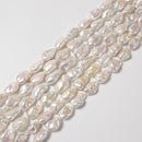Natural White Fresh Water Pearl Irregular Chunk Beads 15-18x20-28mm 15.5" Strand