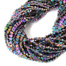 Gold Silver Rainbow Plated Hematite Five-pointed Star Beads Size 6mm 15.5'' Strd