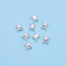 925 Sterling Silver Hollow Four-pointed Star Beads Size 5mm 6 Pieces Per Bag