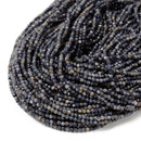 Natural Gray Blue Sapphire Faceted Round Beads Size 2mm 15.5'' Strand