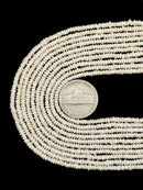 White Fresh Water Pearl Irregular Rondelle Button Size 1x2-2.5mm 15.5" Strand