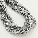 Silver Plated Hematite Cross Beads Size 8mm 10mm 15.5" Strand