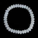 Light Aquamarine Color Dyed Jade Smooth Rondelle Beaded Bracelet 5x8mm 7.5''Long