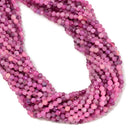 Natural Pink Color Ruby Faceted Round Beads Size 4mm 15.5'' Strand