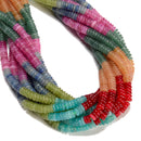 04-Multi-color Gemstone Smooth Rondelle Beads Size 2x6mm 15.5'' Strand