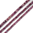 Genuine Ruby Faceted Rondelle Beads Size 2.5x3.5mm 3.5x5.5mm 4x6.5mm 15.5'' Strd