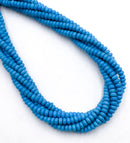 Dyed Howlite Turquoise Rondelle Shape Beads Size 2.5x5mm 15.5" Strand
