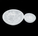 Selenite Round Shape Crystal Charging Bowl Dish 2-5.75"Inches Sold Per Piece