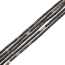 Black Stripe Agate Cylinder Tube Beads Size 4x13mm 15.5'' Strand