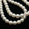 2.0mm Hole White Fresh Water Pearl Oval Rice Shape Beads Size 10x11mm 15.5''Strd