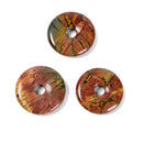 Natural Red Creek Jasper Donut Circle Pendant Size 40mm Sold by Piece
