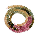 Gradient Natural Multi-color Tourmaline Faceted Rondelle Beads 3x4mm 15.5'' Strd