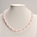 Rose Quartz Rondelle Size 2x6mm Beaded Necklace 17''-18.5" Length Adjustable