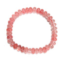 Cherry Quartz Smooth Rondelle Beaded Bracelet Size 5x8mm 7.5'' Length