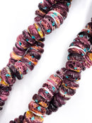 Purple Spiny Oyster with Turquoise Graduated Rondelle Beads Size 8-20mm 16" Strd