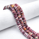 Purple Spiny Oyster with Turquoise Smooth Rondelle Beads Size 5x10mm 16" Strand