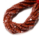 Natural Red Jasper Smooth Cube Beads Size 6mm 15.5'' Strand
