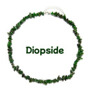 Natural Larimar Diopside Kunzite Chips 6-8mm Beaded Necklace 16''-17.5" Length