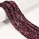 Natural Ruby Faceted Rubik's Cube Beads Size 3mm 4mm 15.5" Strand