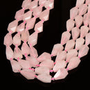 Natural Rose Quartz Faceted Drop Beads Size 13x20mm 15.5" Strand