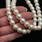 2.0mm Hole White Fresh Water Pearl Oval Rice Shape Beads Size 10x11mm 15.5''Strd