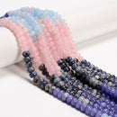 06-Multi-color Gemstone Smooth Rondelle Beads Size 5x8mm 15.5'' Strand