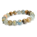 Lemurian Aquatine Calcite Smooth Round Beaded Bracelet 10mm 7.5''Length 3PCS/Set