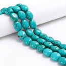 Green Blue Turquoise Smooth Full Oval Shape Beads 10x13mm 13x16mm 15.5'' Strand
