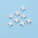 925 Sterling Silver Four-pointed Flower Beads Size 5mm 7 Pieces Per Bag