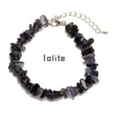 03-Mixed Gemstone Chips Bracelet Silver Plated Clasp Size 5-8mm 7''-8.5" Length