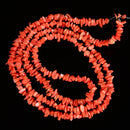 Orange Bamboo Coral Irregular Pebble Nugget Chips Beads Size 5-7mm 34" Strand