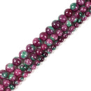 Ruby Zoisite Color Dyed Jade Smooth Round Beads Size 6mm 8mm 10mm 15.5" Strand
