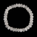 Natural White Jade Smooth Rondelle Beaded Bracelet Size 5x8mm 7.5'' Length