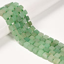 Natural Green Aventurine Smooth Cube Beads Size 8-9mm 15.5'' Strand