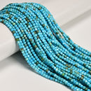 Blue Turquoise Faceted Rubik's Cube Beads Size 3mm 15.5'' Strand