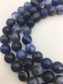 Sodalite Smooth Round Beads 4mm 6mm 8mm 10mm 12mm 14mm 16mm 18mm 20mm 15.5" Strd